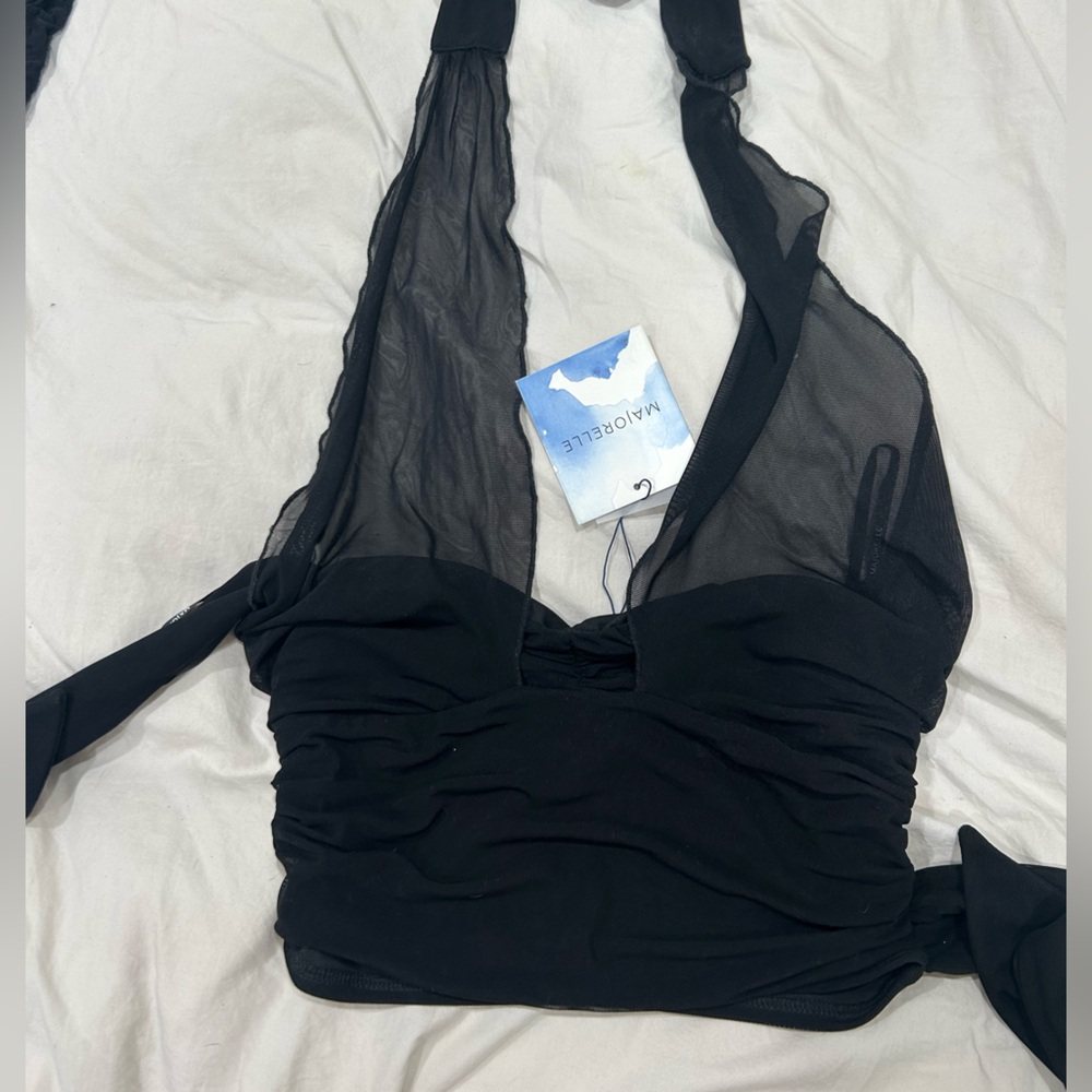 Brand new majorelle Charlize black halter top size small
